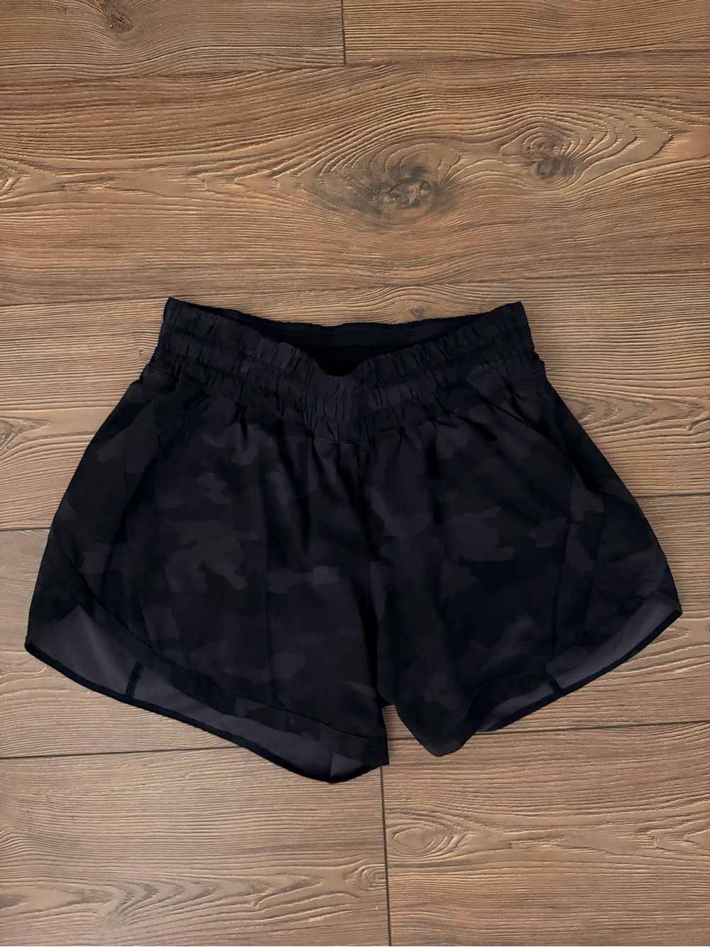 lululemon athletica Black Camo Track That High Rise 5” Shorts